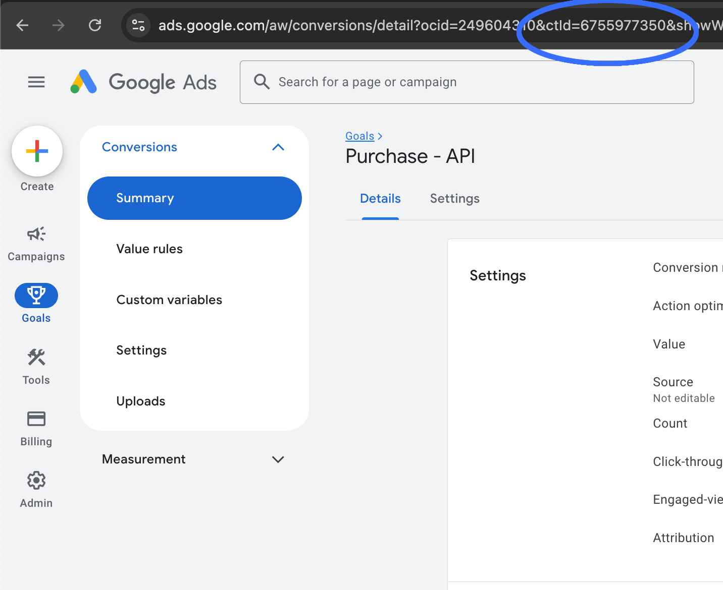 Screendump fra Google Ads